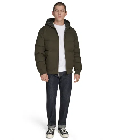 Levi's Men's Quilted Bomber With Hood Jacket In Green