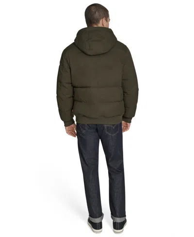 Levi's Men's Quilted Bomber With Hood Jacket In Green