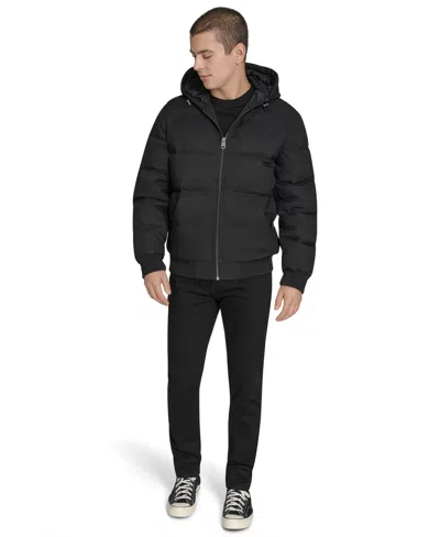 Levi's Men's Quilted Bomber With Hood Jacket In Black