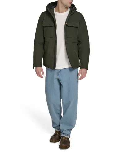 Levi's Men's Twill Stand-collar Jacket In Green