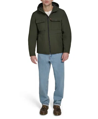 Levi's Men's Twill Stand-collar Jacket In Green