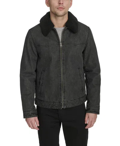 Levi's Men's Denim Western Sherpa Lined Collar Jacket In Black