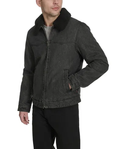 Levi's Men's Denim Western Sherpa Lined Collar Jacket In Black