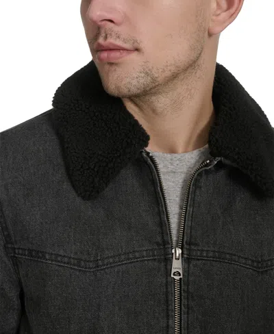 Levi's Men's Denim Western Sherpa Lined Collar Jacket In Black