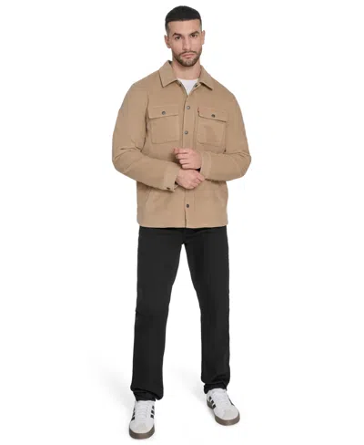Levi's Men's Corduroy Plaid Lining Shirt Jacket In Brown