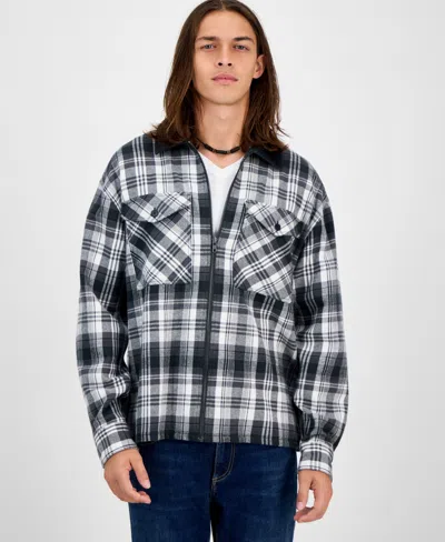 Sun + Stone Men's Fisk Long-sleeve Cotton Overshirt, Macy's Exclusive In Multi