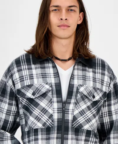 Sun + Stone Men's Fisk Long-sleeve Cotton Overshirt, Macy's Exclusive In Multi