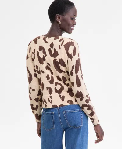 Inc International Concepts Women's Animal-print Cardigan, Macy's Exclusive In Multi