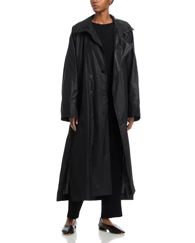 Issey Miyake Aerial Steel Trench Coat In Black