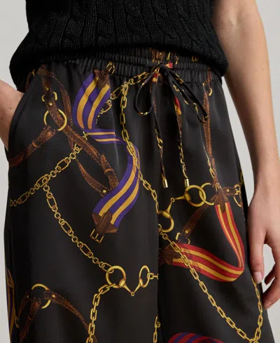 Ralph Lauren Womens Belting Print Wide Leg Pants P Xs Xxl In Multi