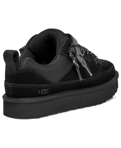 Ugg Low-top Leather And Textile Sneakers With Rubber Sole In Black