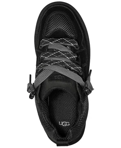 Ugg Low-top Leather And Textile Sneakers With Rubber Sole In Black