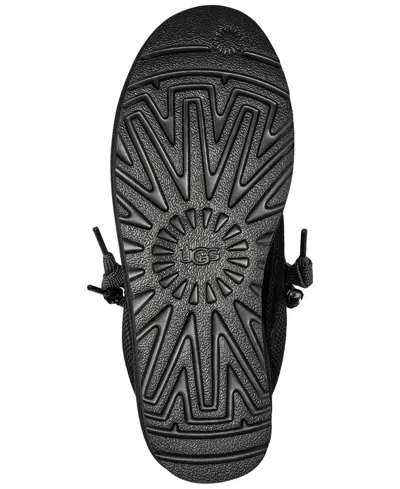 Ugg Low-top Leather And Textile Sneakers With Rubber Sole In Black