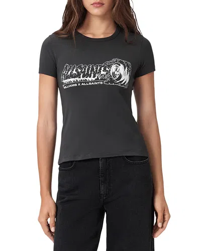 Allsaints Burnout Stevie Tee In Black