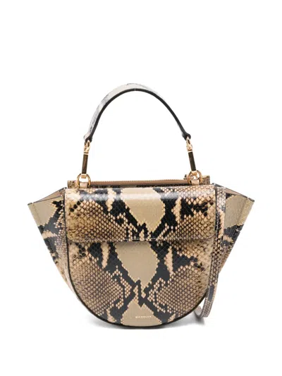 Wandler Hortensia Mini Bag In Beige Python In Animal Print