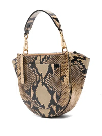 Wandler Hortensia Mini Bag In Beige Python In Animal Print