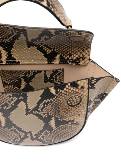 Wandler Hortensia Mini Bag In Beige Python In Animal Print