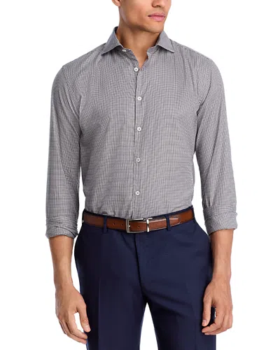 Canali Button Front Sport Shirt In Gray