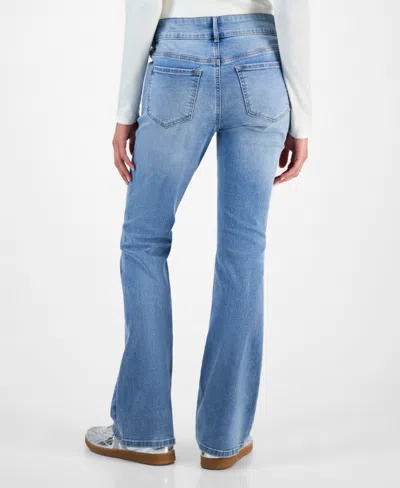 Madden Girl Juniors' Rhinestone Embellished Mid Rise Bootcut Jeans In Brown