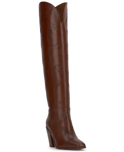 Jessica Simpson Women's Ravyn Stacked Heel Boots In Brown