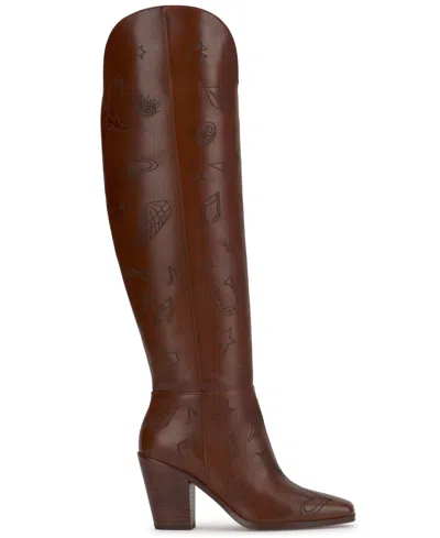 Jessica Simpson Women's Ravyn Stacked Heel Boots In Brown