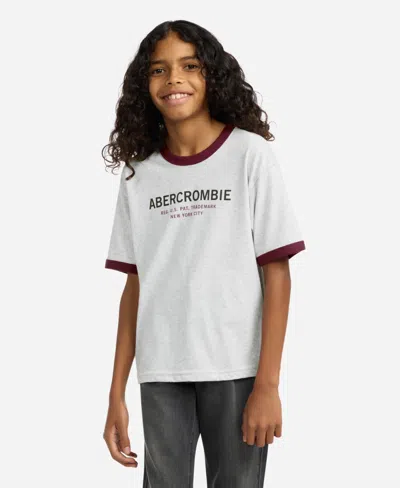 Abercrombie Boys 5-18 Ringer Short Sleeve T-shirt In Gray