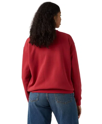 Levi's Women's Rhinestone Everyday Crewneck Sweatshirt In Red