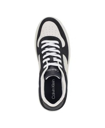 Calvin Klein Men's Landy Round Toe Lace Up Sneakers In Blue