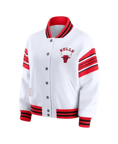 Wear By Erin Andrews Women's White Kansas City Chiefs Full-snap Fleece Sweatshirt Jacket In White