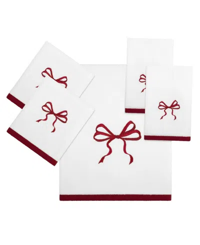 Avanti Christmas Bows Cotton 2-pc. Hand Towel Set, 28" X 16" In Multi