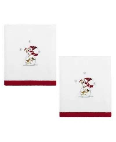 Avanti Holiday Cheer Cotton 2-pc. Hand Towel Set, 28" X 16" In White
