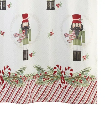 Avanti Peppermint Nutcracker Polyester Shower Curtain, 72" X 72" In Multi