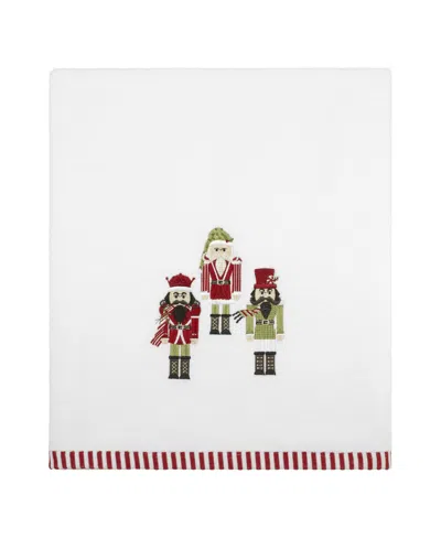 Avanti Peppermint Nutcracker Cotton Bath Towel Set, 52" X 27" In White