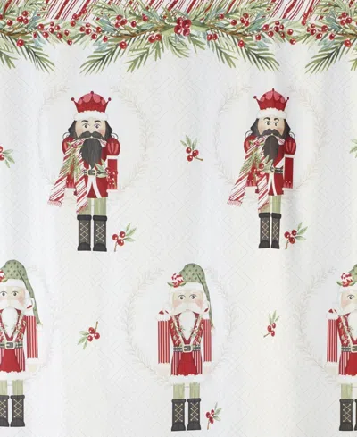 Avanti Peppermint Nutcracker Polyester Shower Curtain, 72" X 72" In Multi
