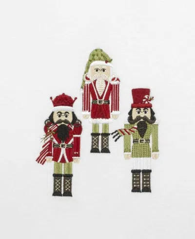 Avanti Peppermint Nutcracker Cotton Bath Towel Set, 52" X 27" In White