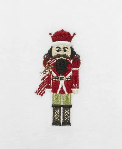 Avanti Peppermint Nutcracker Cotton 2-pc. Fingertip Towel Set, 18" X 11" In White