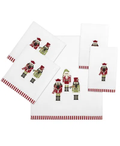 Avanti Peppermint Nutcracker Cotton 2-pc. Fingertip Towel Set, 18" X 11" In White