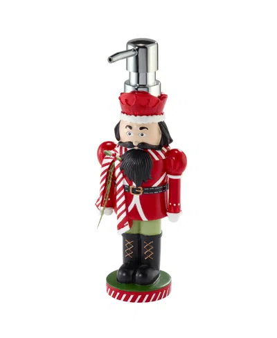 Avanti Peppermint Nutcracker Resin Lotion Pump And 2-pc. Cotton Fingertip Towel Set In White