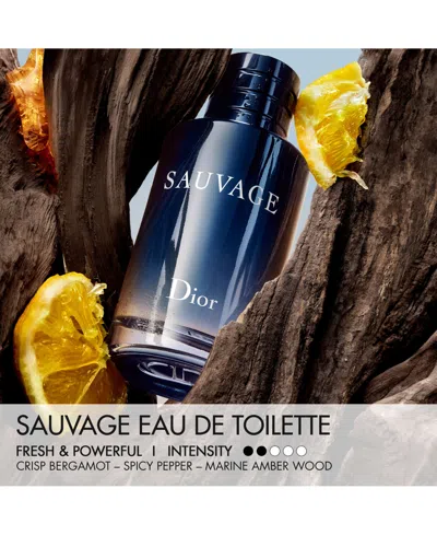Dior Limited Edition Sauvage Parfum And Travel Spray Gift Set In Blue