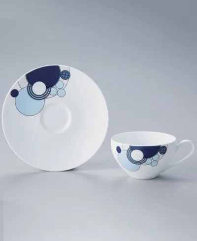 Noritake Frank Lloyd Wright Imperial Cabaret Cup And Saucer, Set Of 2 In Blue
