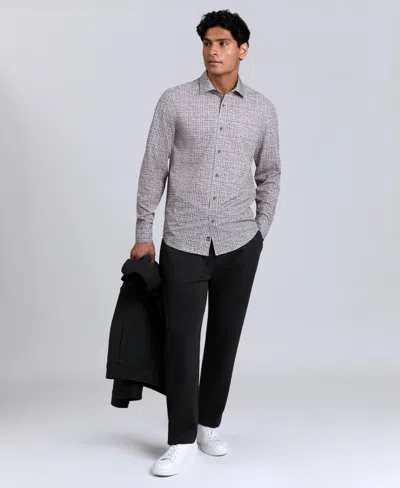 Kenneth Cole Men's Slim Fit Performance Shirt In Gray
