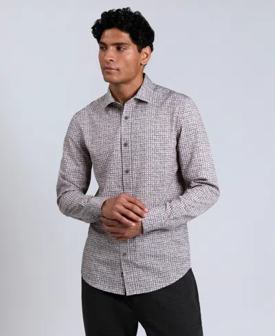 Kenneth Cole Men's Slim Fit Performance Shirt In Gray