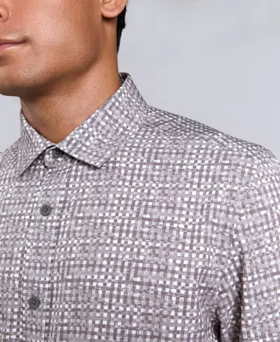 Kenneth Cole Men's Slim Fit Performance Shirt In Gray