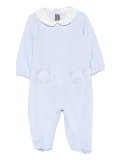 Little Bear Merino Wool Babygrow In Blue