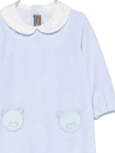 Little Bear Merino Wool Babygrow In Blue