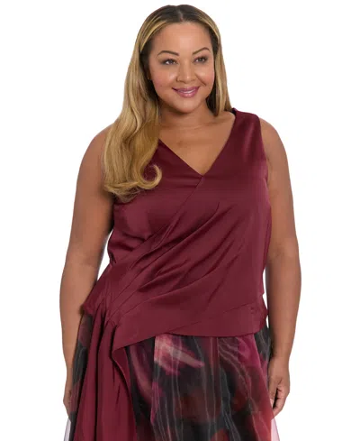 Muse Plus Size V-neck Top In Red