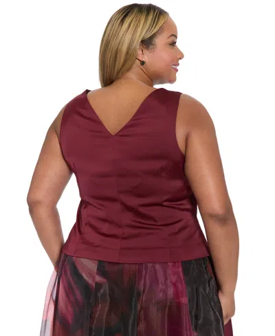 Muse Plus Size V-neck Top In Red