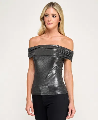 Seni & Cade Juniors Lurex Off-the-shoulder Top In Multi