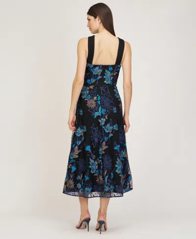 Js Collections Maggie Embroidered Sleeveless Gown In Multi