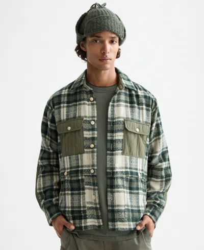 Scotch & Soda Relaxed Fit Button Front Shirt Jacket In Green